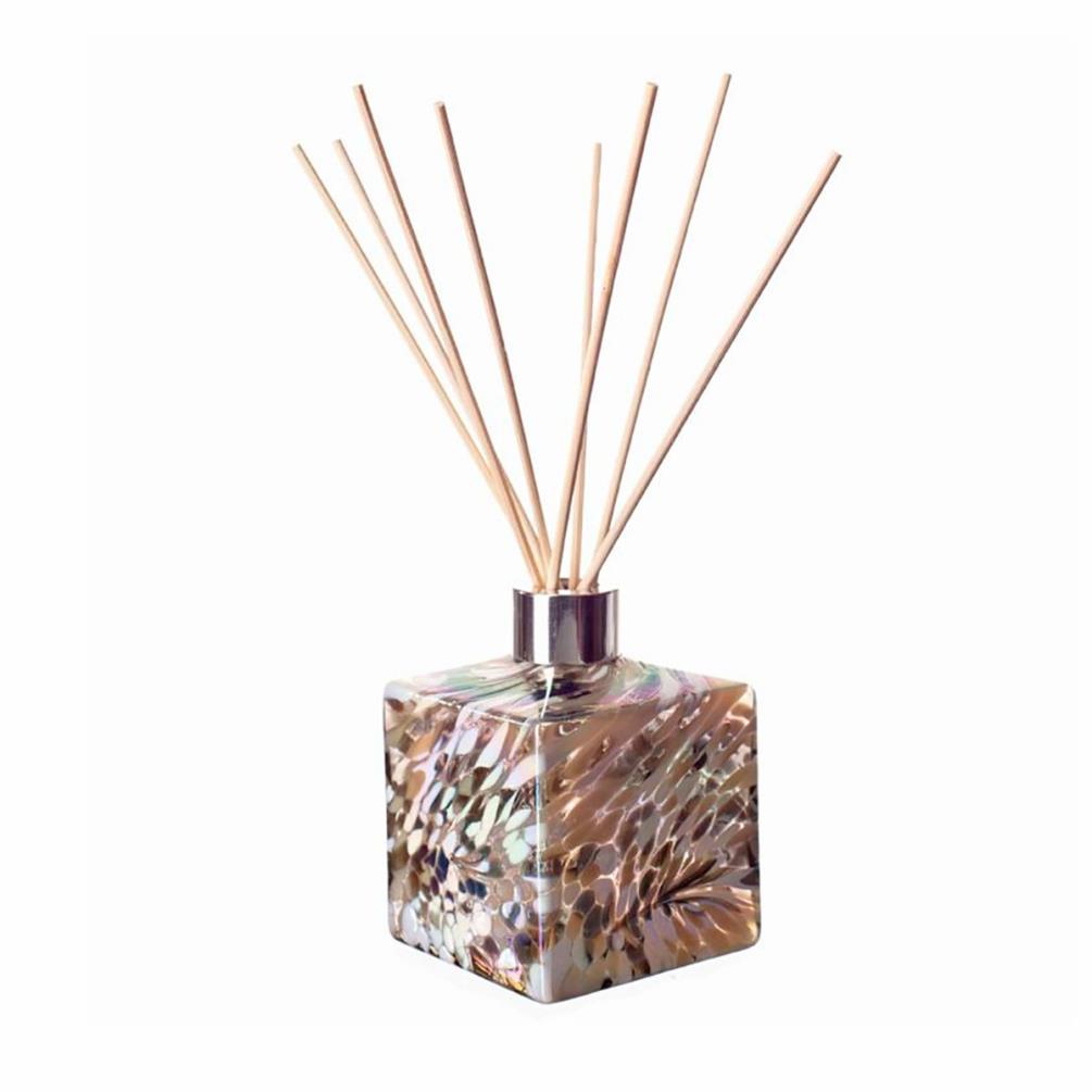 Amelia Art Glass Silver & White Iridescence Square Reed Diffuser £15.29